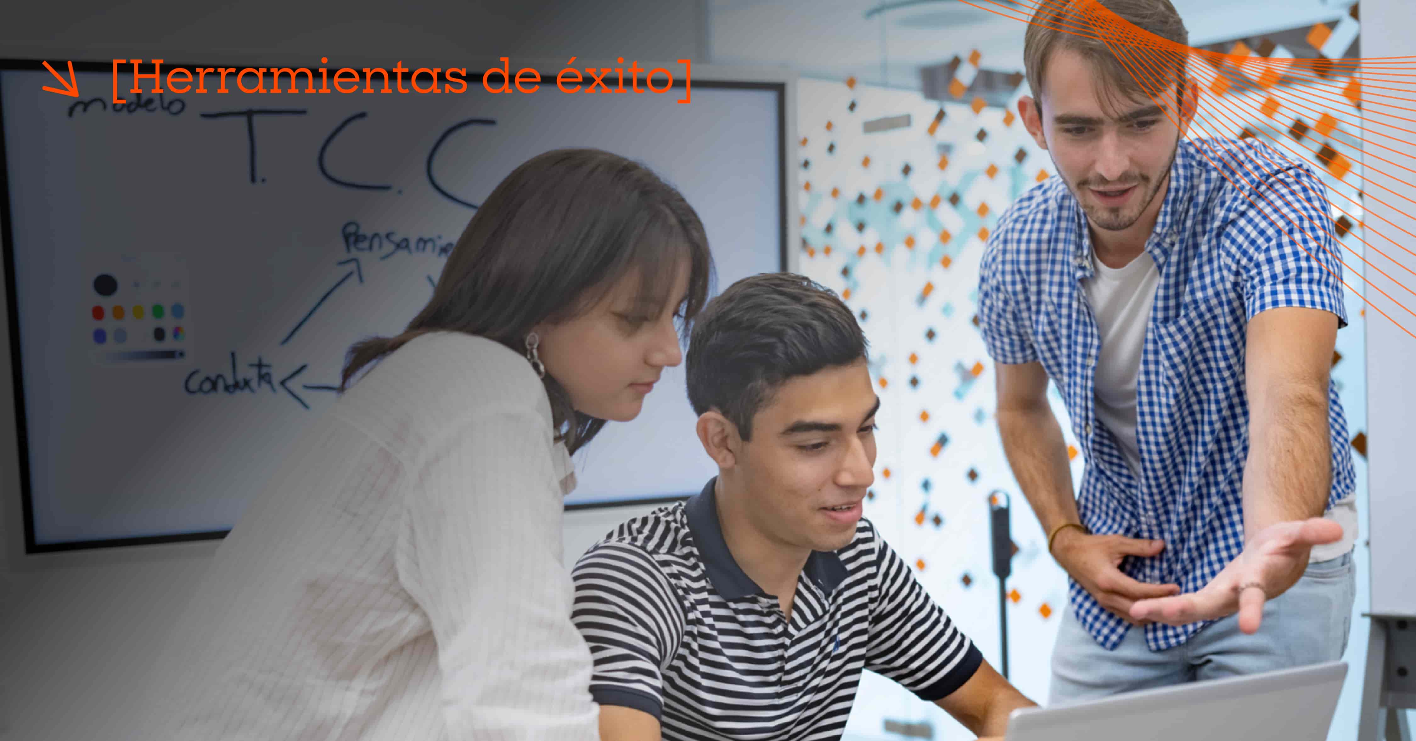 alumnos de la anahuac con un lider 