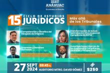 Publicidad del 15o Ciclo de Estudios Jurídicos.