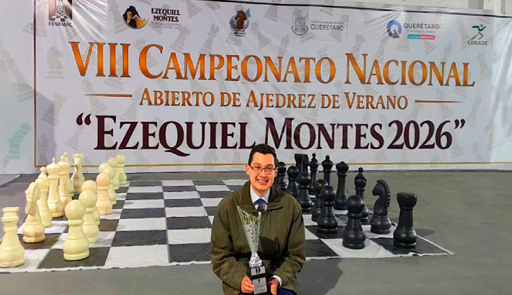 Andrey González conquista el subcampeonato en el Abierto Nacional de Ajedrez Ezequiel Montes 2026