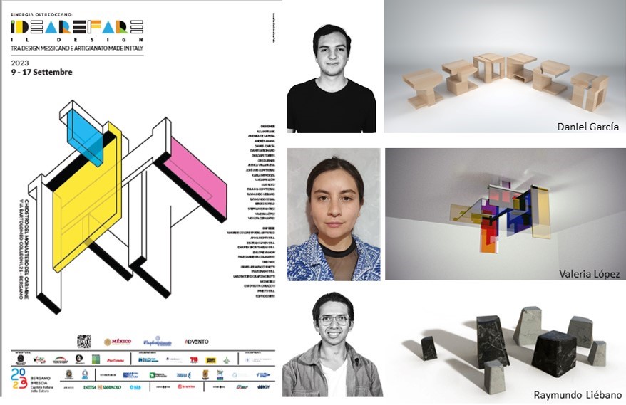 Alumnos egresados de la licenciatura de Diseño Industrial exponen en Foro Internacional Ideare Fare Il Design en Bérgamo Italia