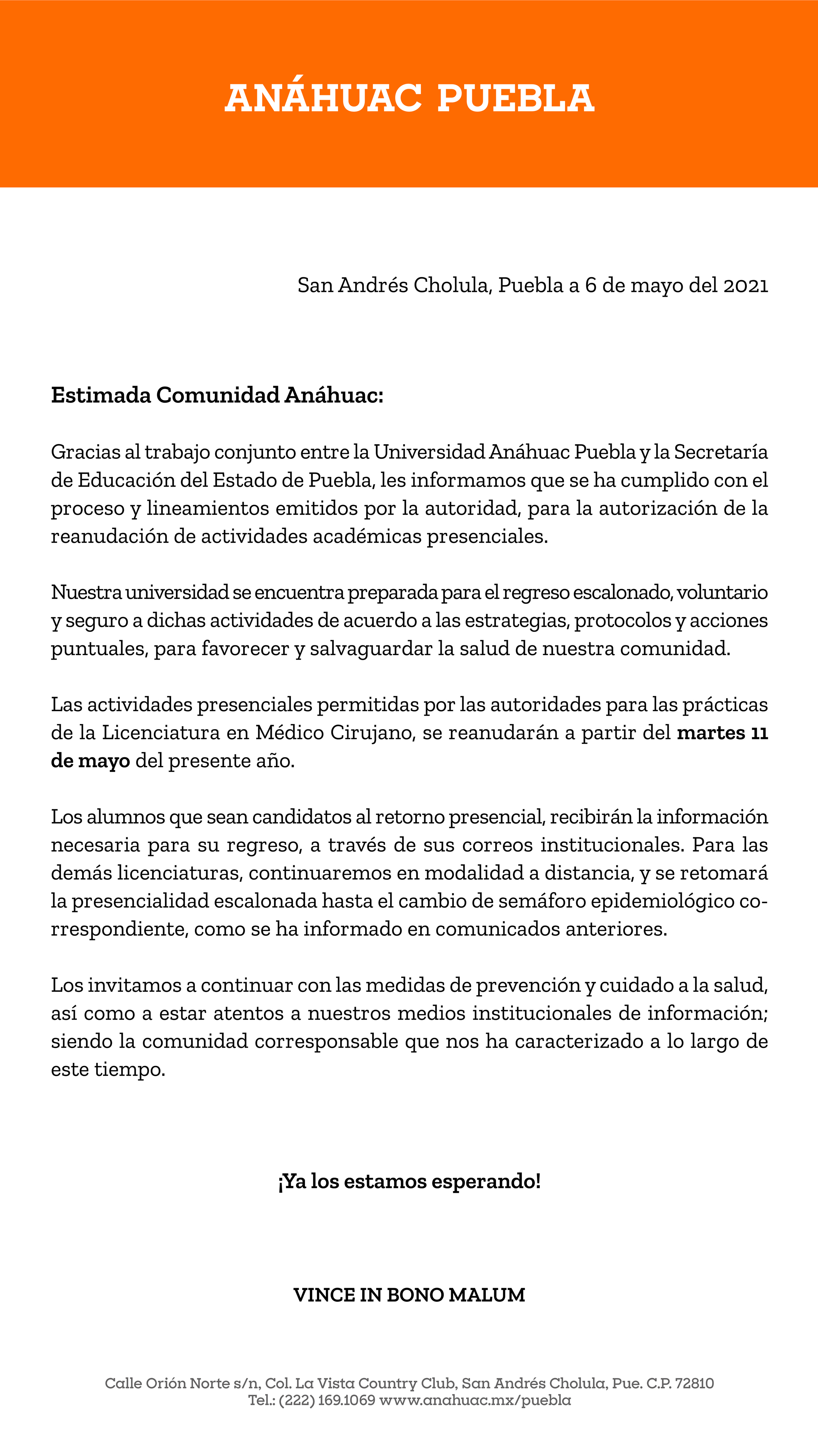 Autorización de la SEP Puebla para reanudación de actividades presenciales