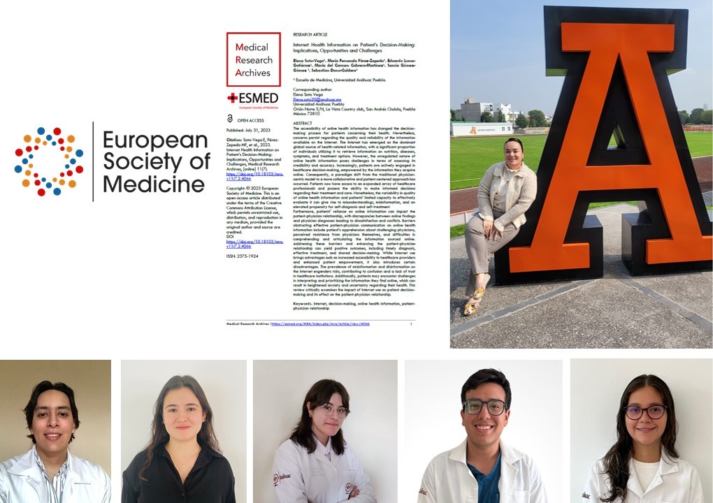 Doctora y estudiantes de la Anáhuac Puebla destacan con publicación en la revista Medical Research Archives