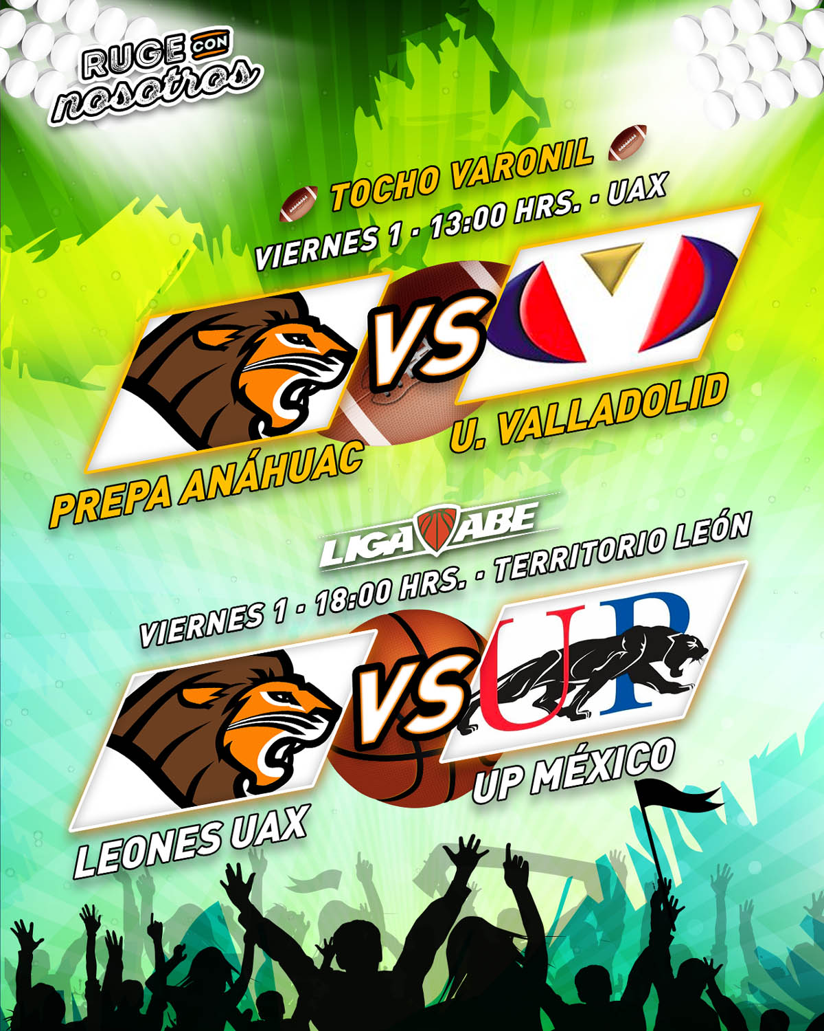 Ruge con Nosotros: Tocho Varonil y Basquetbol ABE Ruge con Nosotros: Tocho Varonil y Basquetbol ABE