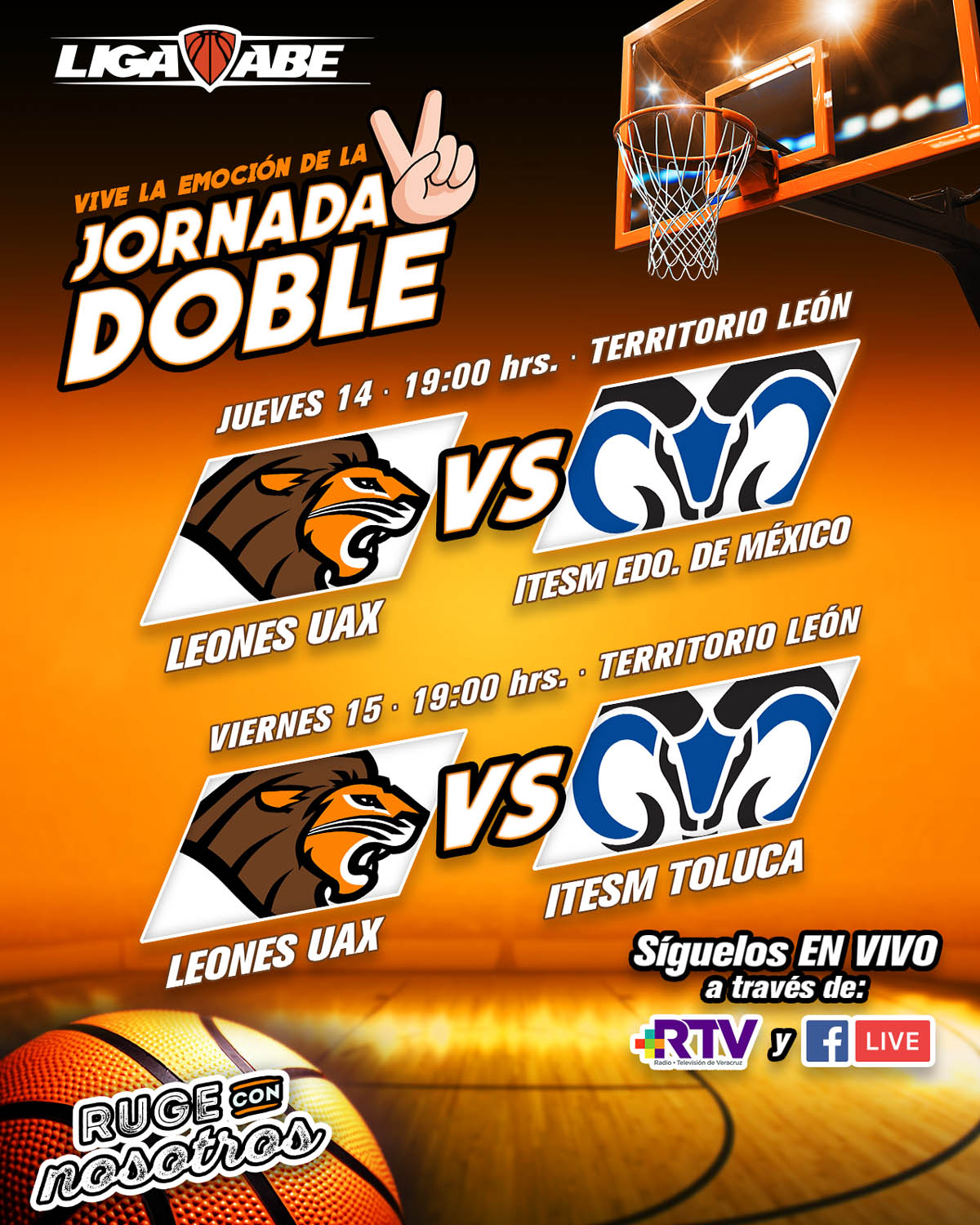Jornada Doble para Leones en la Liga ABE Jornada Doble para Leones en la Liga ABE