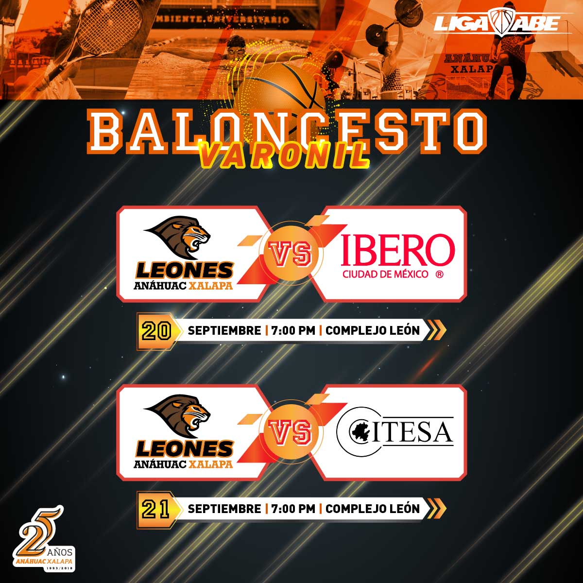 Jornada Doble para Leones en Inicio de Temporada de la Liga ABE Jornada Doble para Leones en Inicio de Temporada de la Liga ABE