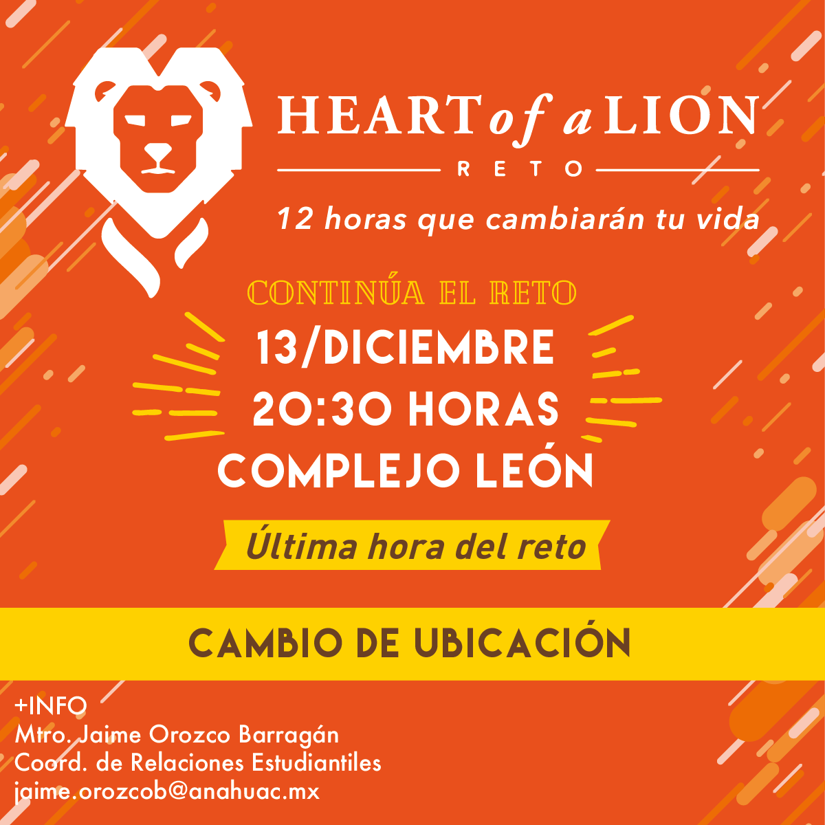 Reto Heart of a Lion: doceava actividad y última hora en 2018 Reto Heart of a Lion: doceava actividad y última hora en 2018