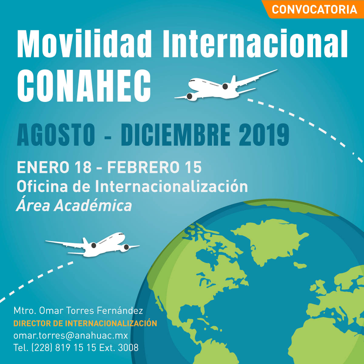 Cerrar vista en pantalla completa Convocatoria de Movilidad Internacional CONAHEC 2019
