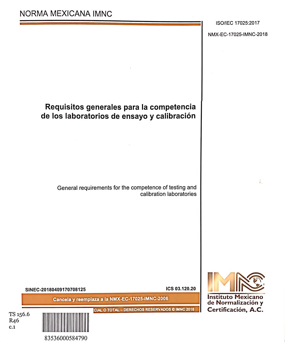 16 / 17 - TS156.6 R46 REQUISITOS GENERALES PARA LA COMPETENCIA DE LOS LABORATORIOS DE ENSAYO Y