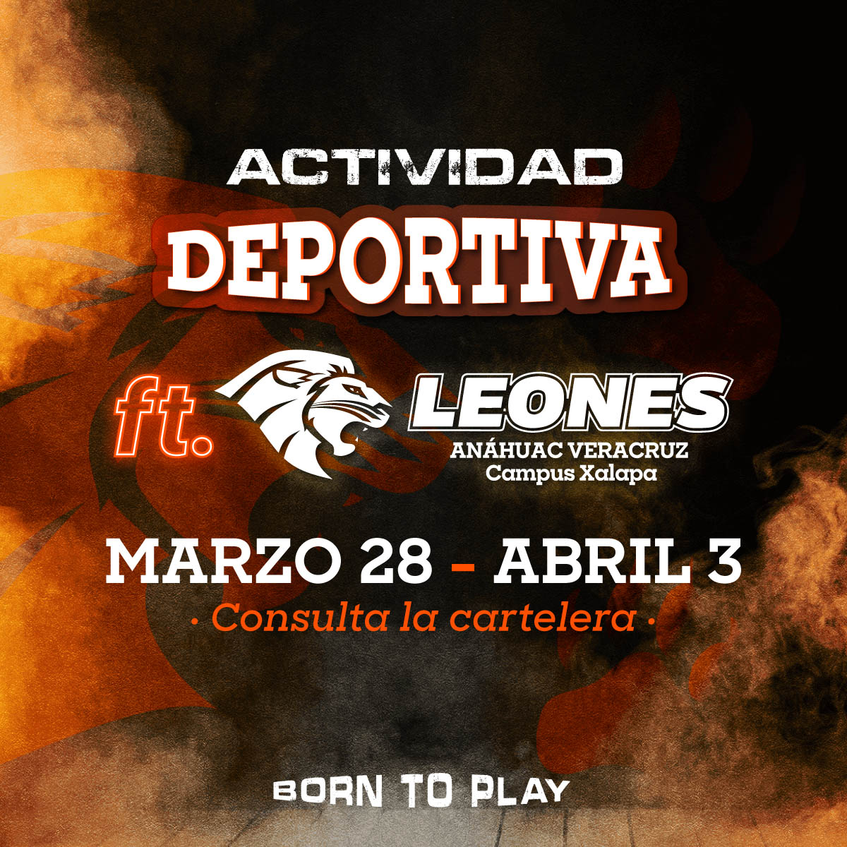 Actividad Deportiva del 28 de Marzo al 3 de Abril Actividad Deportiva del 28 de Marzo al 3 de Abril