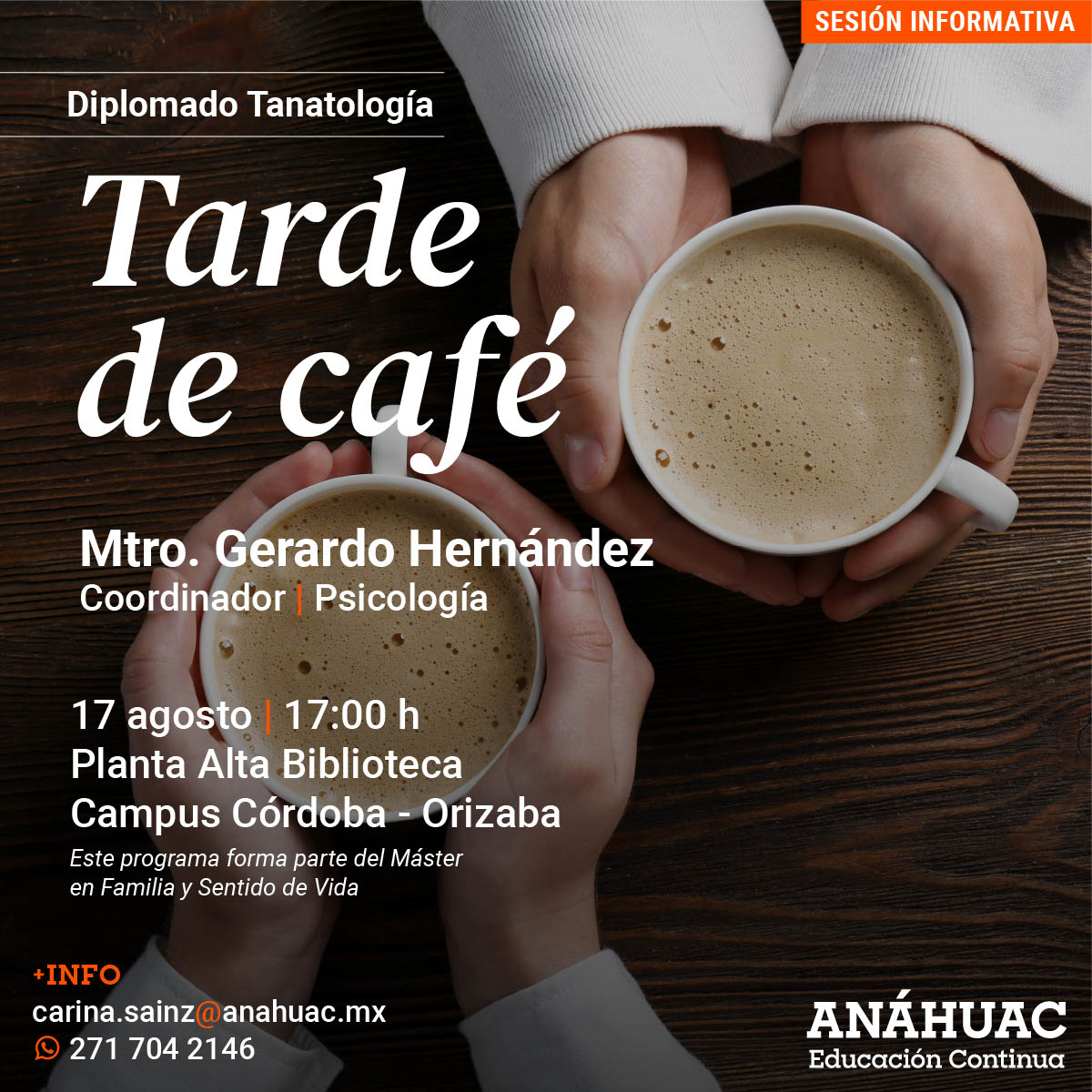 Cerrar vista en pantalla completa Sesión Informativa: Diplomado en Tanatología