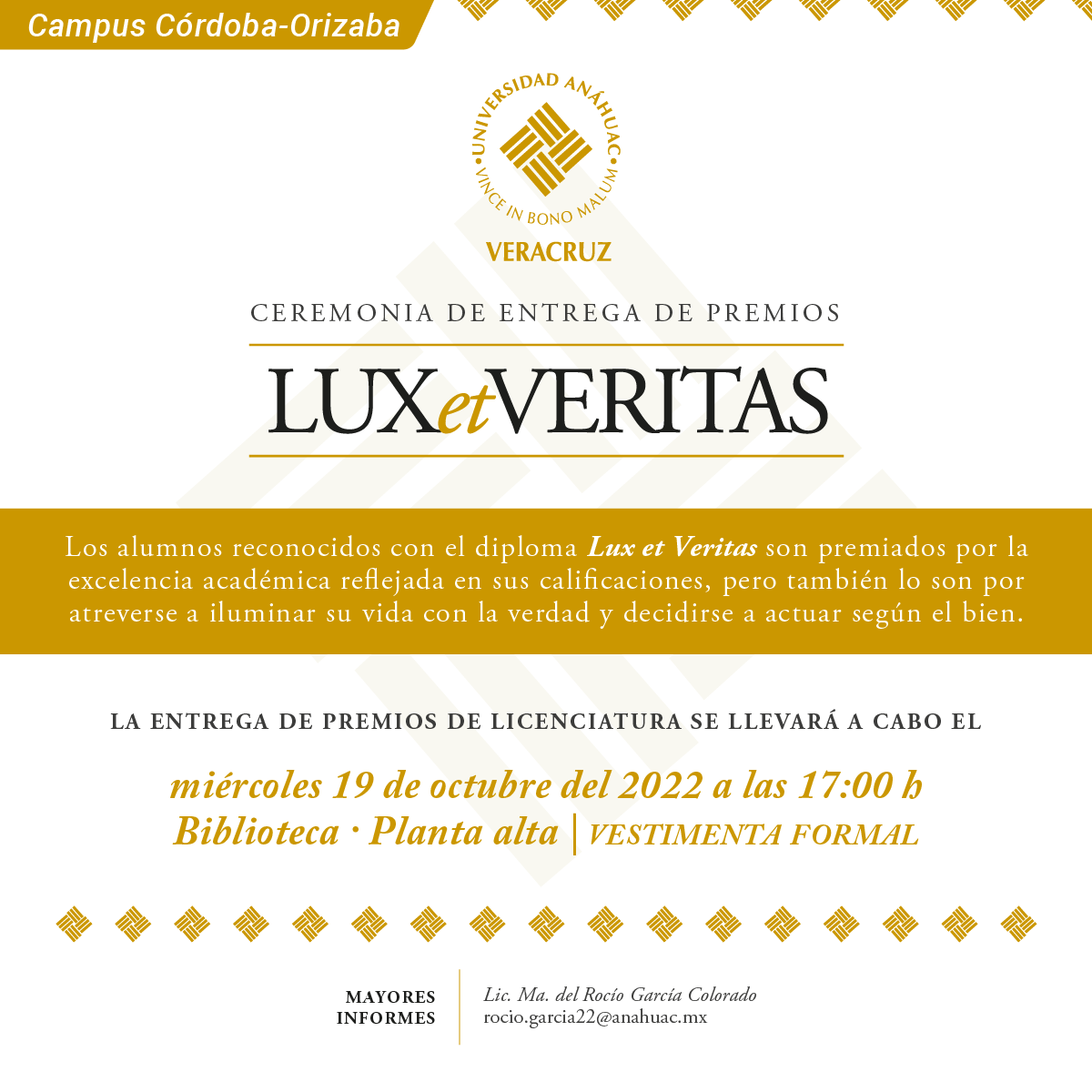 Cerrar vista en pantalla completa Ceremonia de Entrega de Premios Lux et Veritas