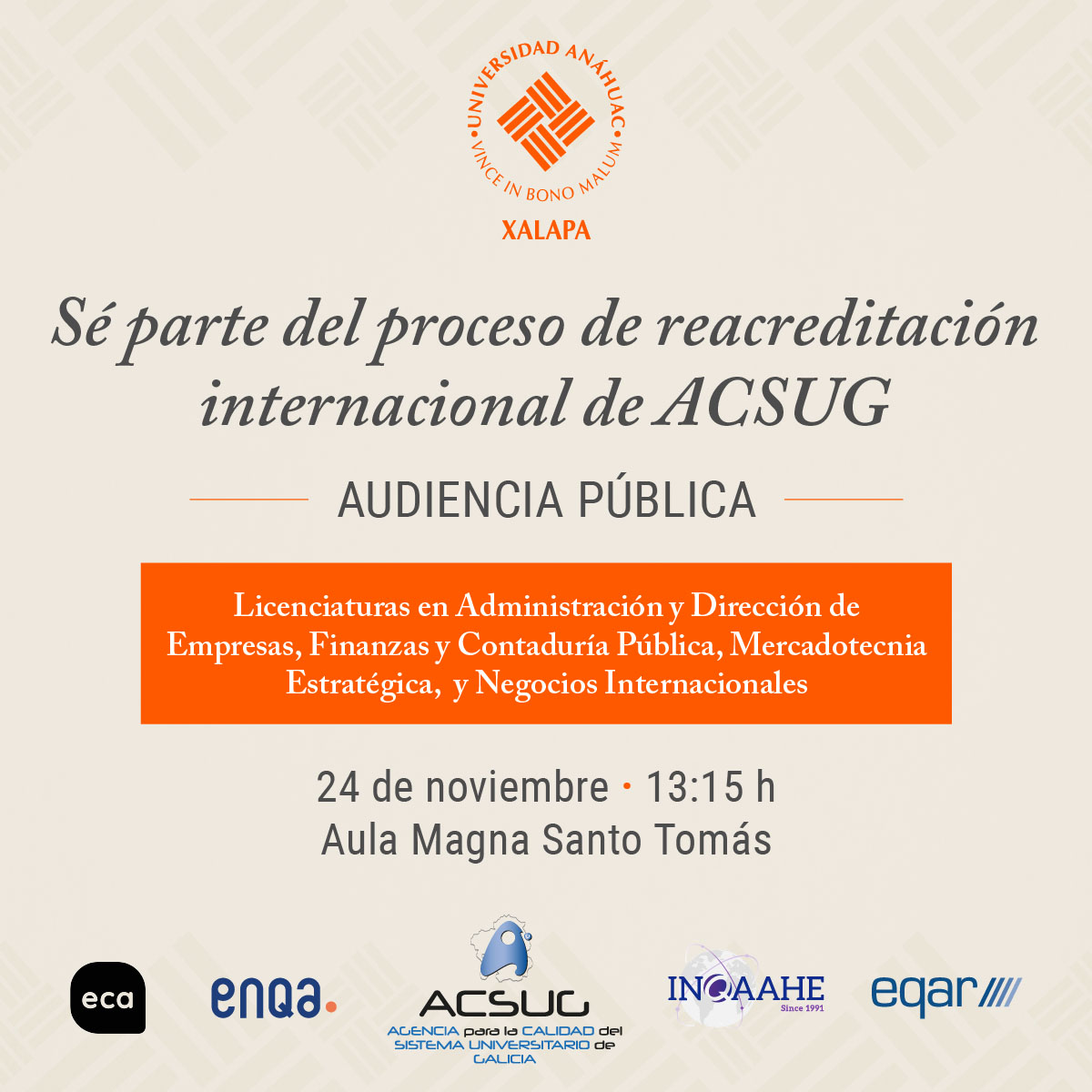 Reacreditación Internacional ACSUG: Audiencia Pública Reacreditación Internacional ACSUG: Audiencia Pública
