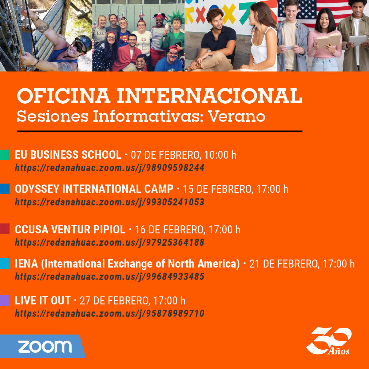 Sesiones Informativas para Verano Sesiones Informativas para Verano