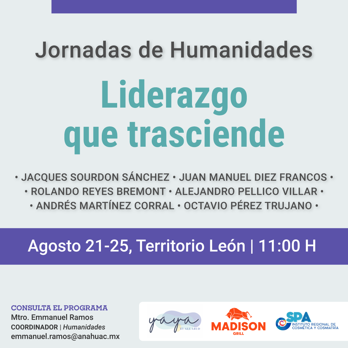 Jornadas de Humanidades: Liderazgo que Trasciende Jornadas de Humanidades: Liderazgo que Trasciende