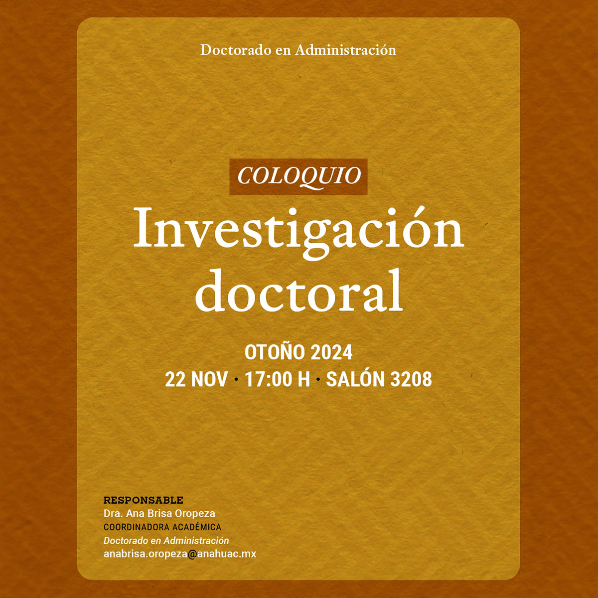 Coloquio de Investigación Doctoral Coloquio de Investigación Doctoral
