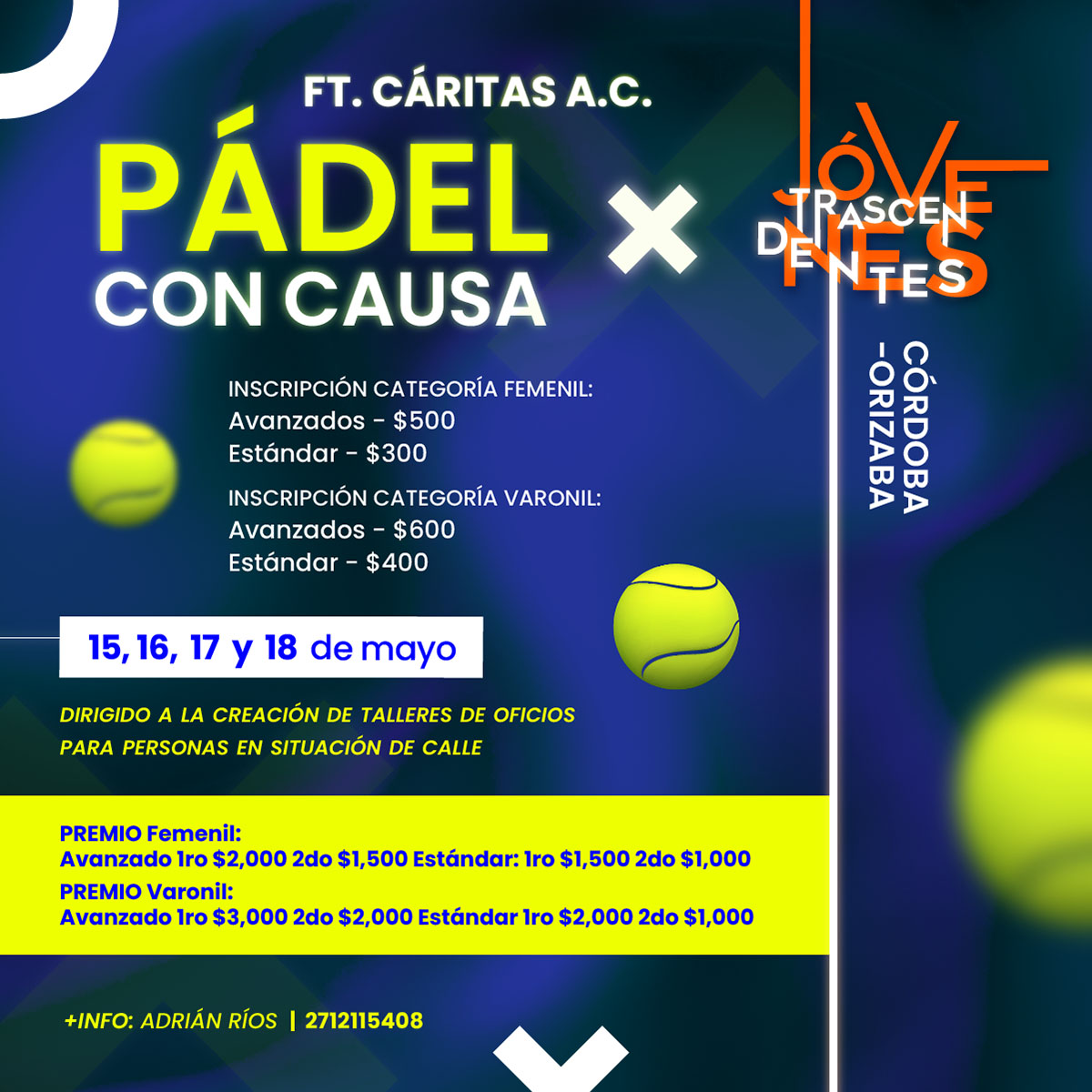 Cerrar vista en pantalla completa Pádel con Causa X Jóvenes Trascendentes
