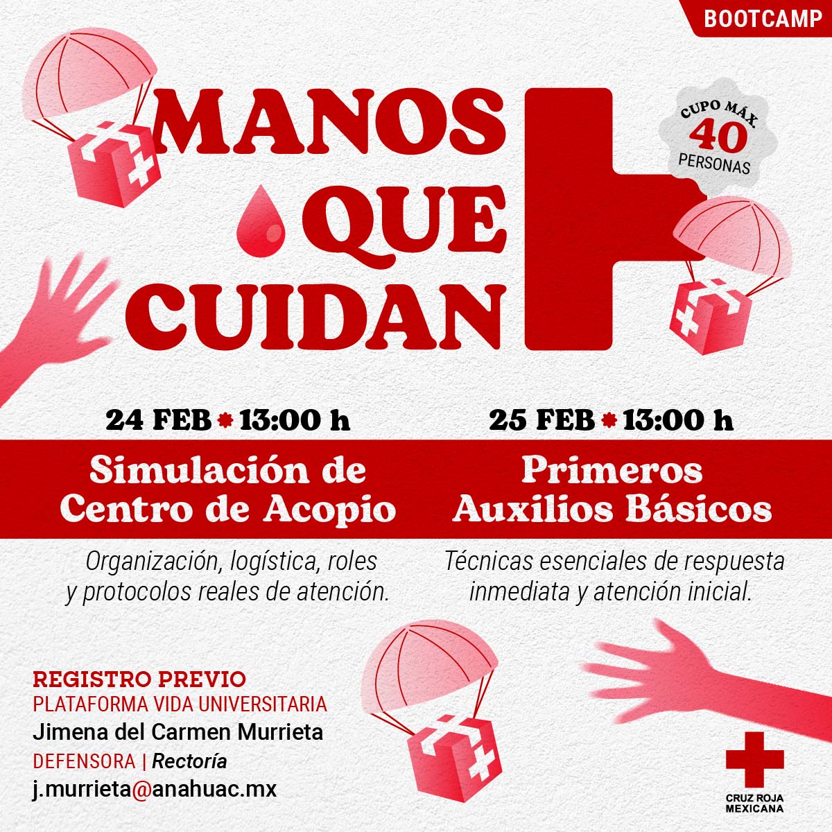 Cerrar vista en pantalla completa Bootcamp Manos que Cuidan: Cruz Roja