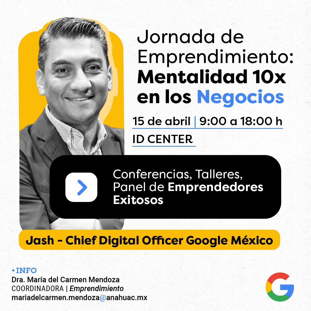 Cerrar vista en pantalla completa Jornada de Emprendimiento: Mentalidad 10x en los Negocios