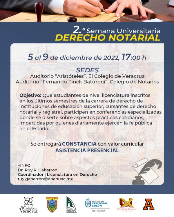 Segunda Semana Universitaria del Derecho Notarial