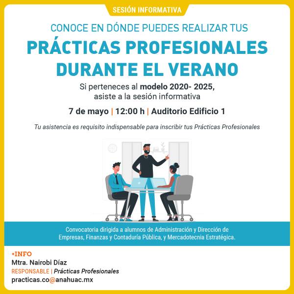 Sesión informativa de Prácticas Profesionales de Verano